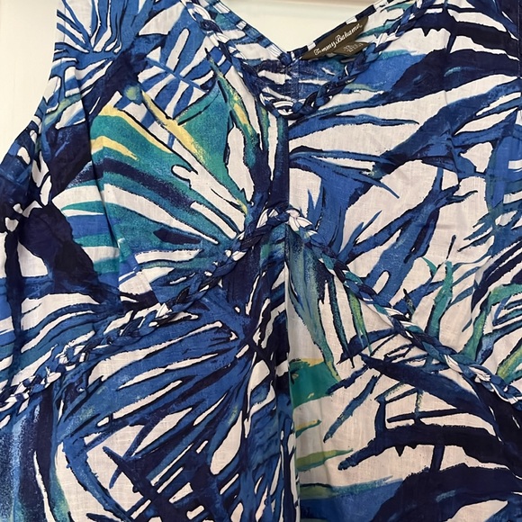 Tommy Bahama linen tropical print dress-perfect for vaca! Sz 12 🏝️Flattering!☀️ - Picture 4 of 8